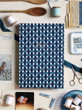 Navy Gingham Heirloom Recipe Book